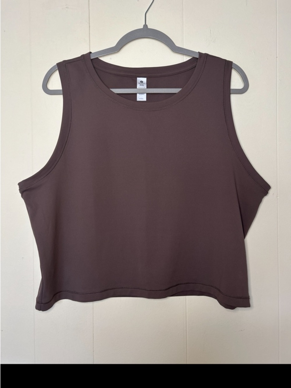 90 Degree By Reflex Brown Muscle Sleeveless Boxy Crop Tank Top Size XXL